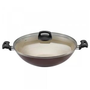 PANELA PANELUX WOK PREMIUM 32CM ANTIADERENTE MARROM