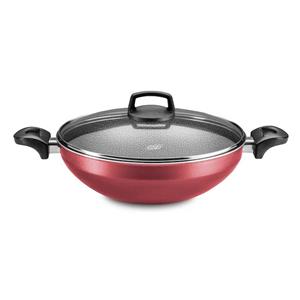 PANELA MTA WOK SUPRA COM TAMPA DE VIDRO 4.3 LITROS 28CM CEREJA 8952